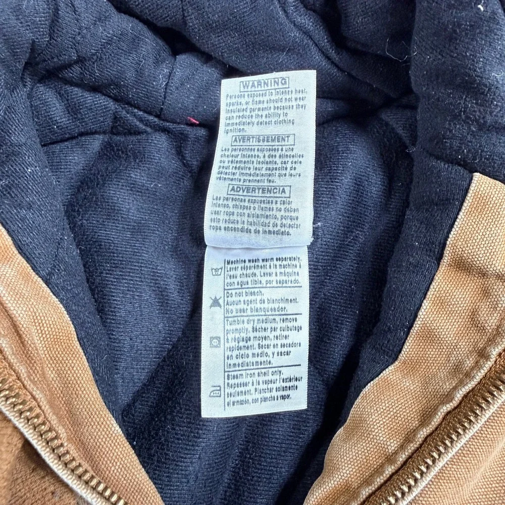 Vintage Carhartt YYJ130 Kids Jacket Hooded Cotton Duck Canvas‎ Brown Size 6/7